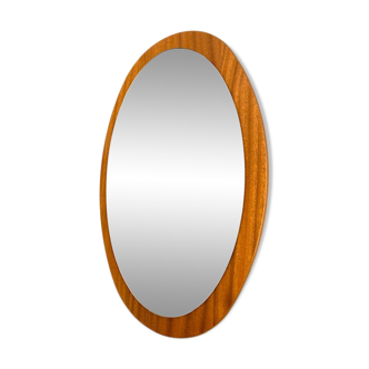 Teak oval mirror circa 1960