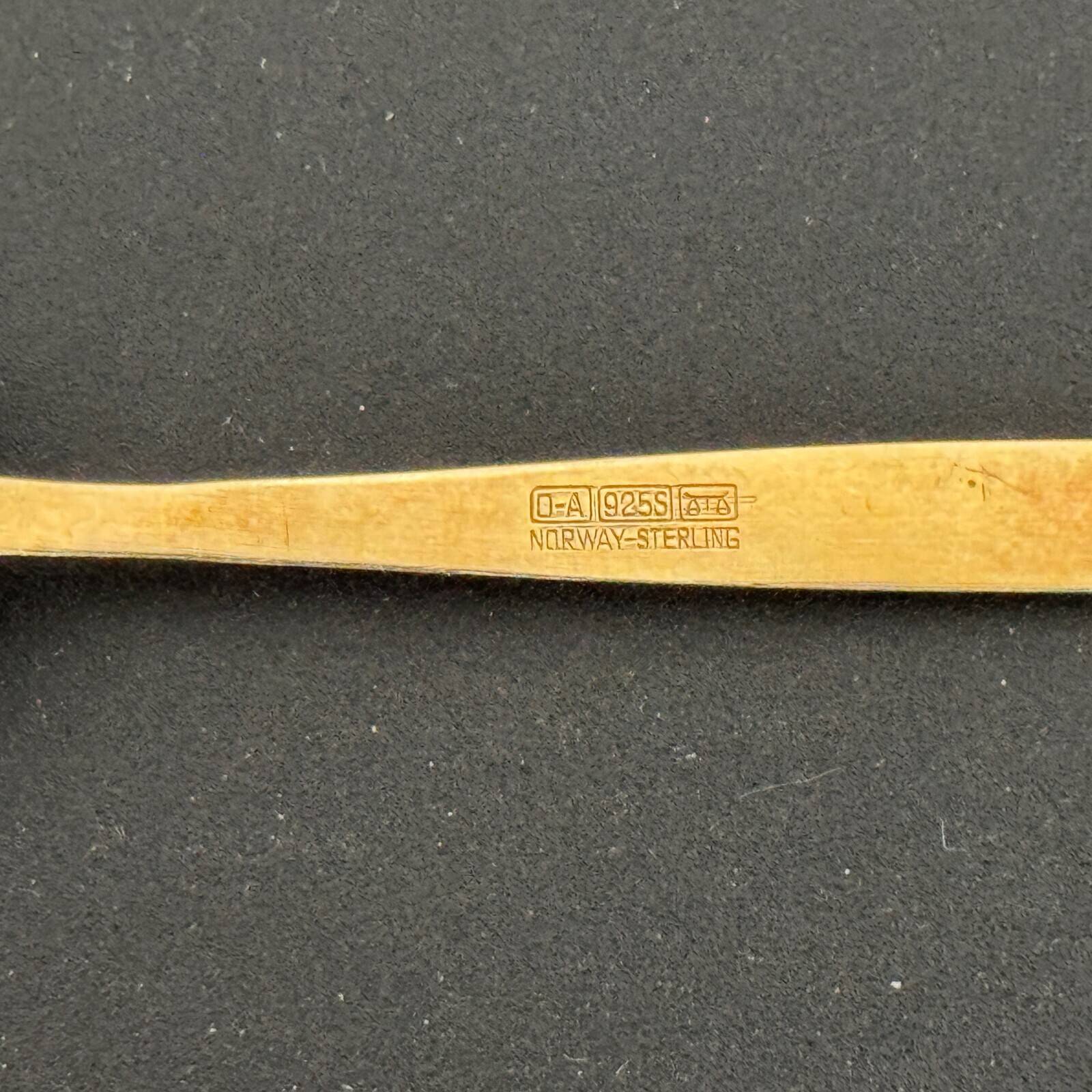 10 silver and vermeil enamel spoons Norway-Sterling 20th century