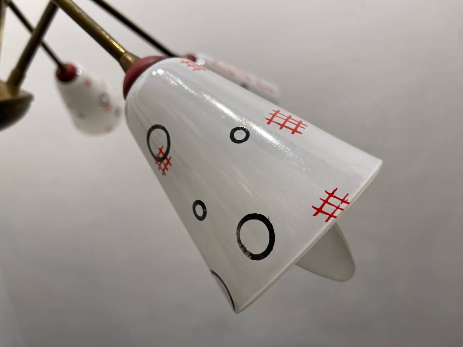 Italian Geometric Bronze chandelier 1950’s