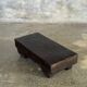 Small stool, black solid teak accent stool wabi-sabi L30 W8.5 H6.