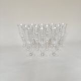 Set of 12 crystal champagne flutes
