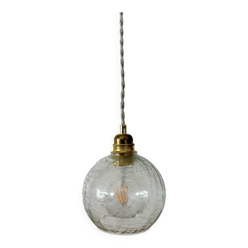 Suspension globe vintage en verre