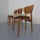 Dining Chairs in Walnut & Beech, 1960s, Set of 3