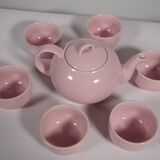 Mid-Century Vintage Tea Set Pastel Pink Porcelain Teapot & Cups, 1960s