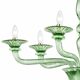 Sculptural Linear “Rigadin” Green Murano Glass Chandelier