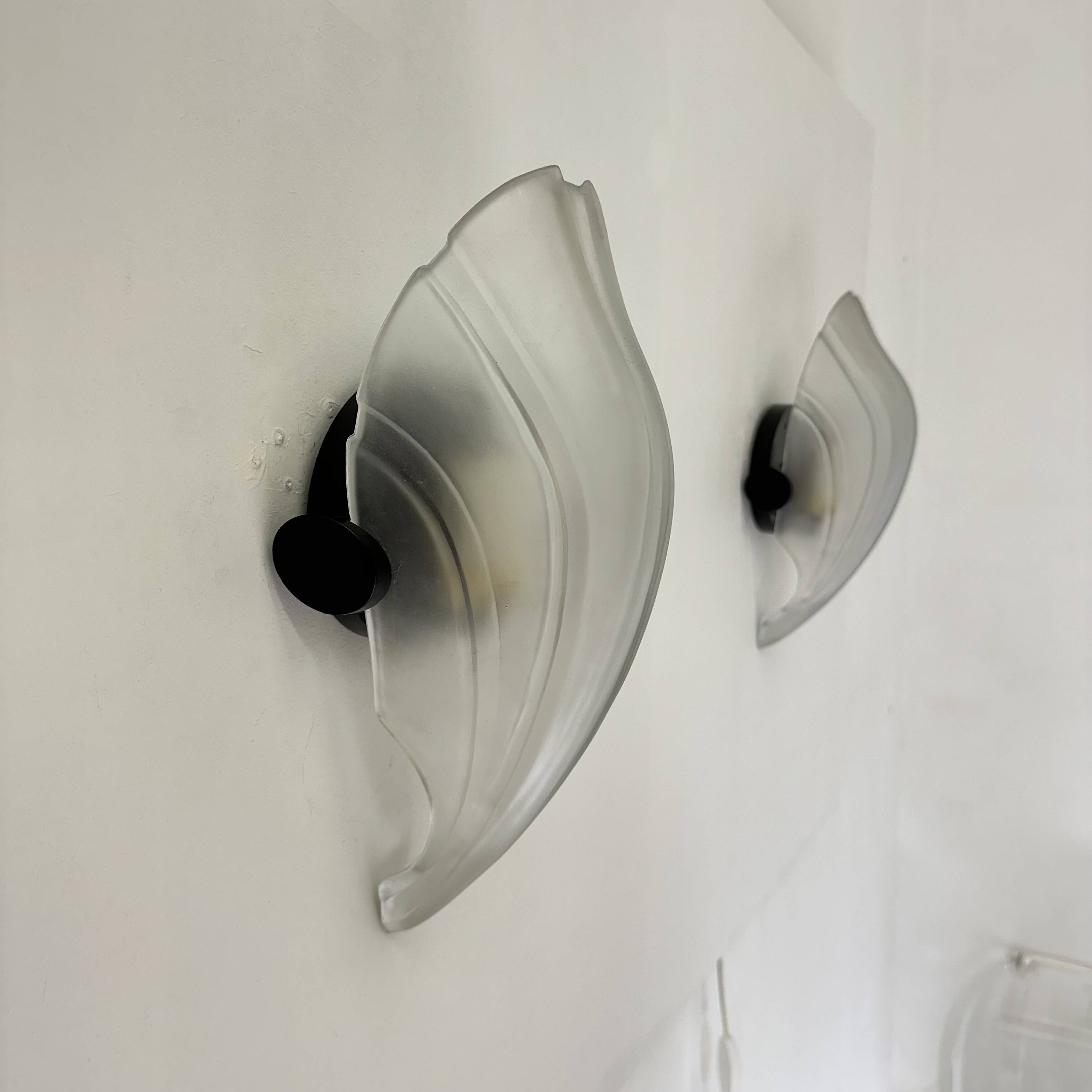 Pair of post modern shell wall lamps , 1980s