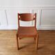 Elm and leather chair, Maison Regain, 1970/80