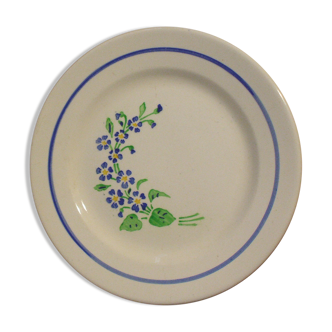 Set of 4 plates to dessert "Niderviller", blue flowers decoration