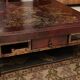 Square section coffee table with lacquered decoration Far East China Japan