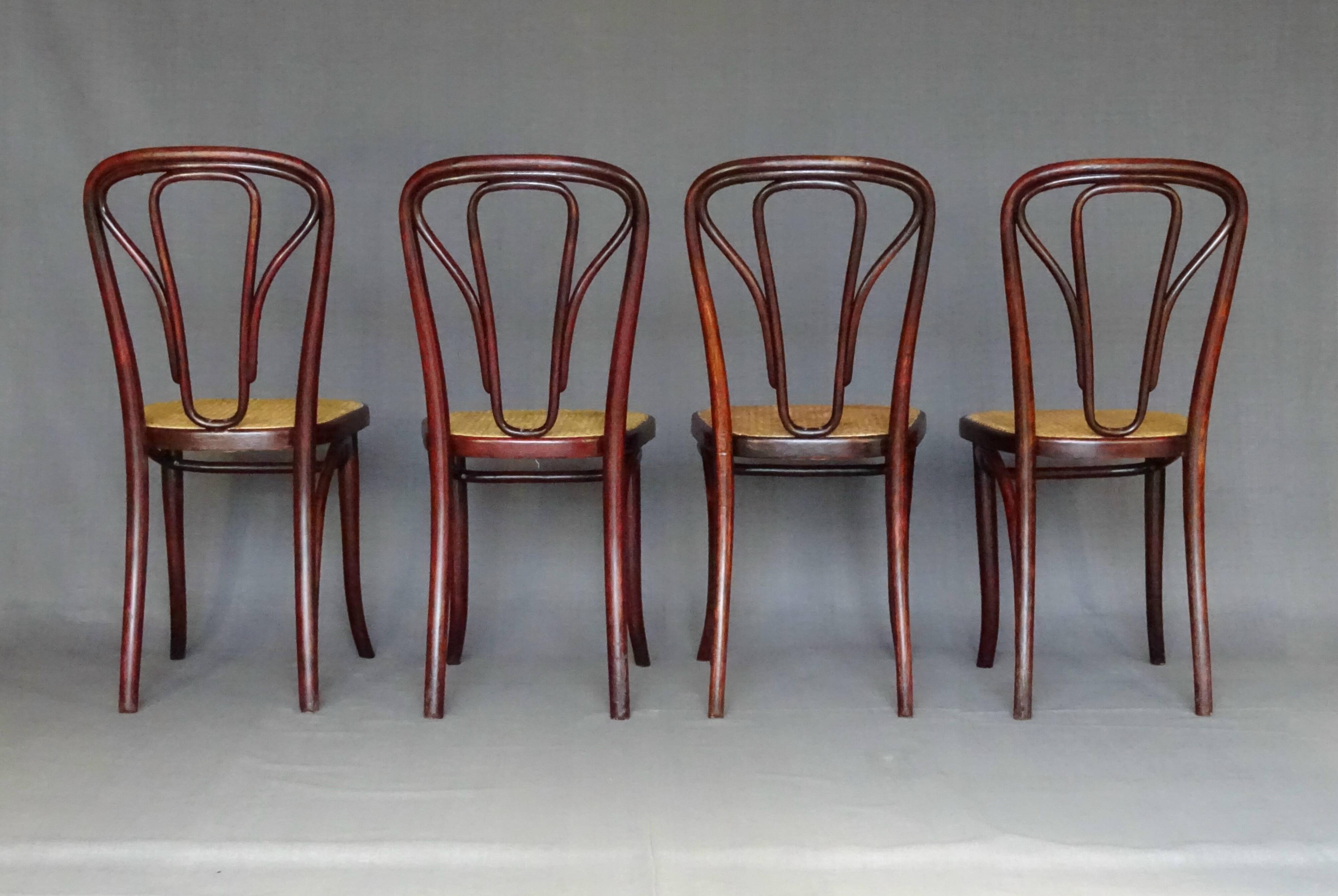 Set de 4 chaises Thonet N°623, vers 1915 état d'origine, 1915