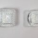 Mid century modern germany cut glass flush mount set 60s
