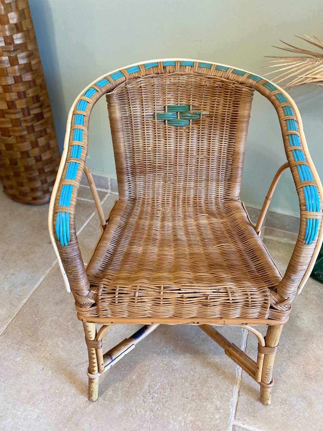 Rattan children's armchair