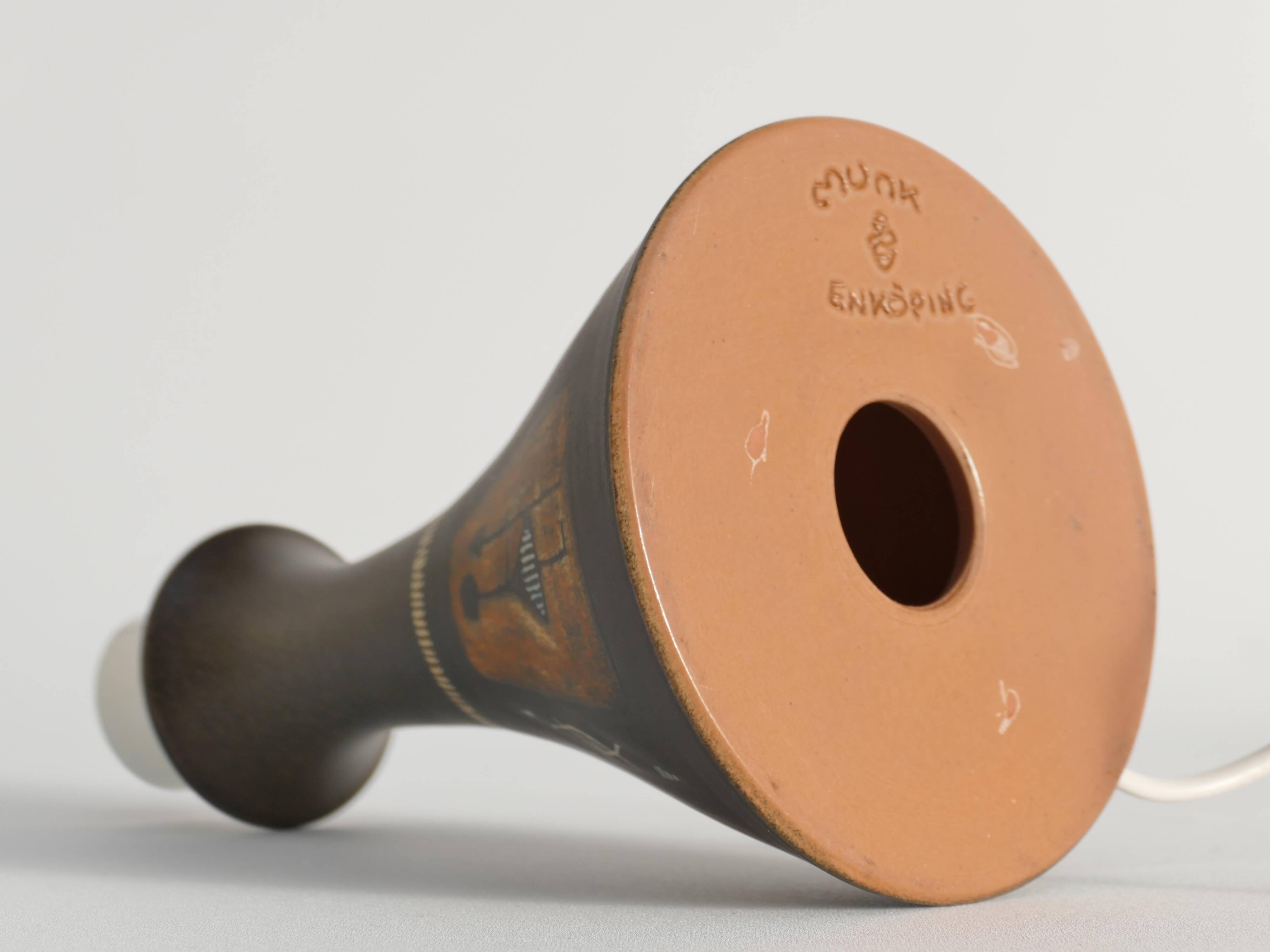 Unique Scandinavian Modern Ceramic Table Lamp by Munk, Sweden