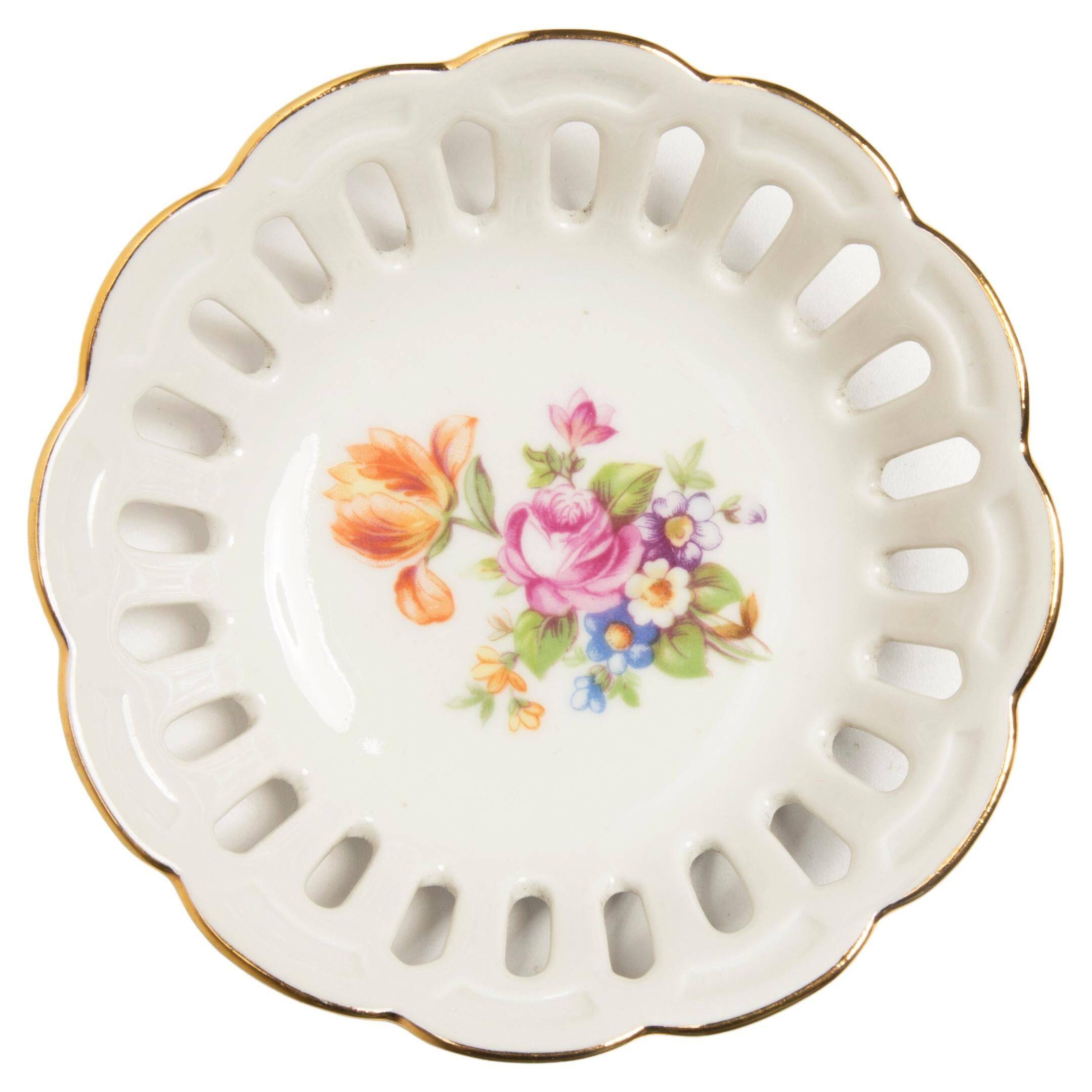 Vintage Decorative Plate Flowers, Germany, 1970s