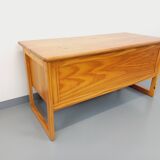 Vintage sled leg pine executive desk from the 60s-70s