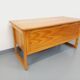 Vintage sled leg pine executive desk from the 60s-70s