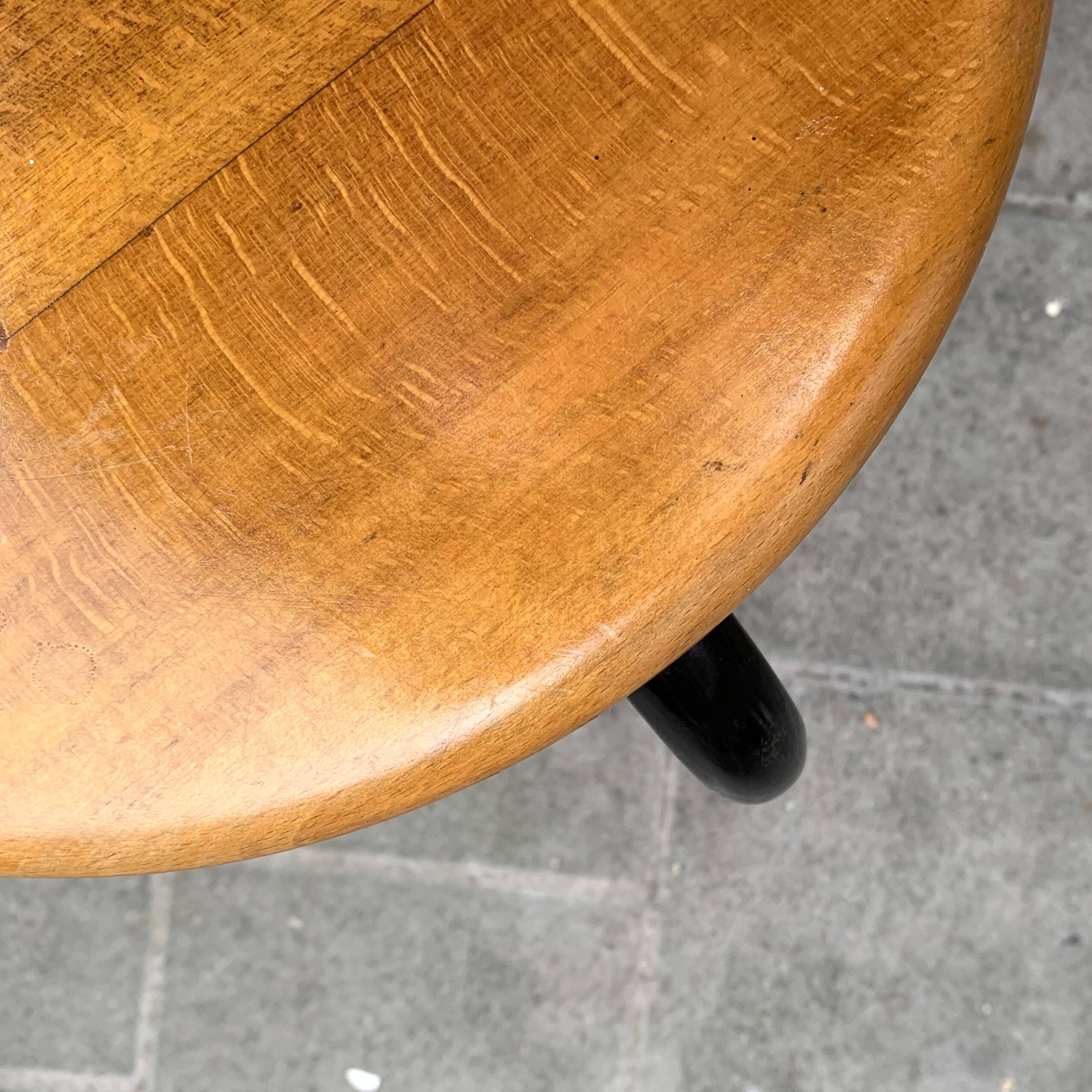 Vintage industrial stool in wood and metal