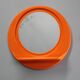 Vintage Italian Space Age round plastic mirror with shelf, 1970s