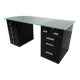 1930's modernist desk in black lacquered metal