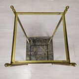 Brass glass side table