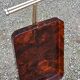 Gold metal side table with tortoiseshell lucite top from the 70s