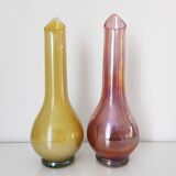Set of two Murano glass vases