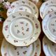 6 dessert plates porcelain france vintage