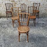 6 mismatched bistro chairs