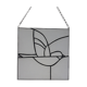 Vitrail décoratif oiseau, style Tiffany, verre coloré fait main 40×40 cm