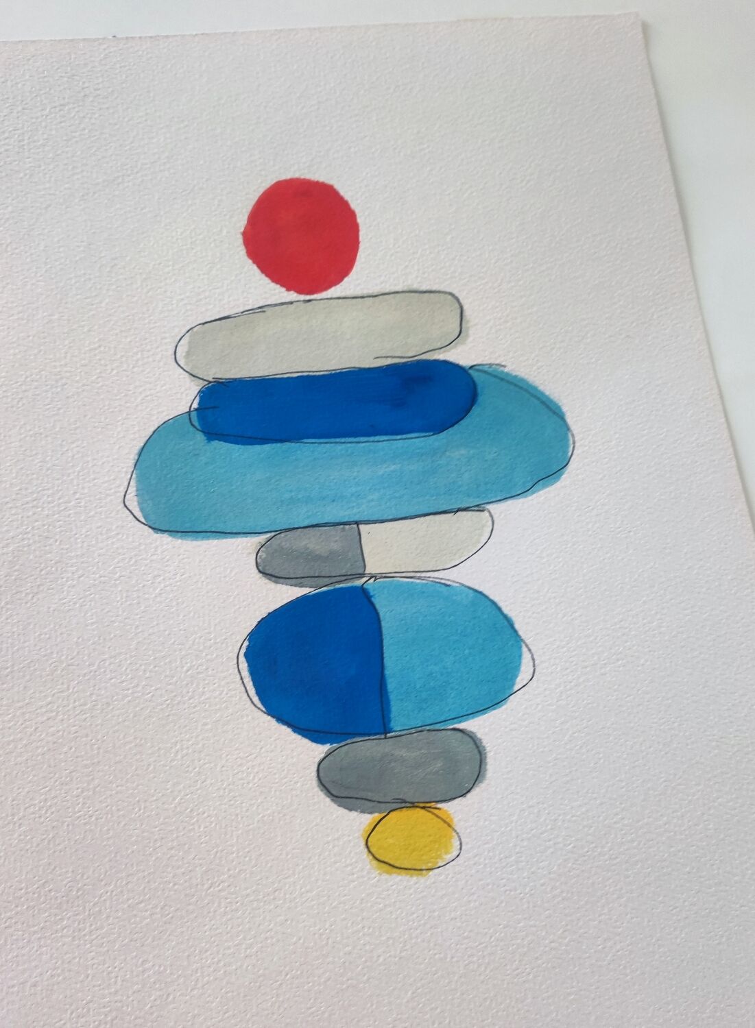 Geometric painting on paper