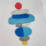 Geometric painting on paper