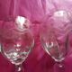 2 Glasses on foot old frieze garland and flowers decoration emma