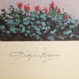 Giorgio Zuppini, Terrace by the Sea with Seagulls, Lithograph, 1970