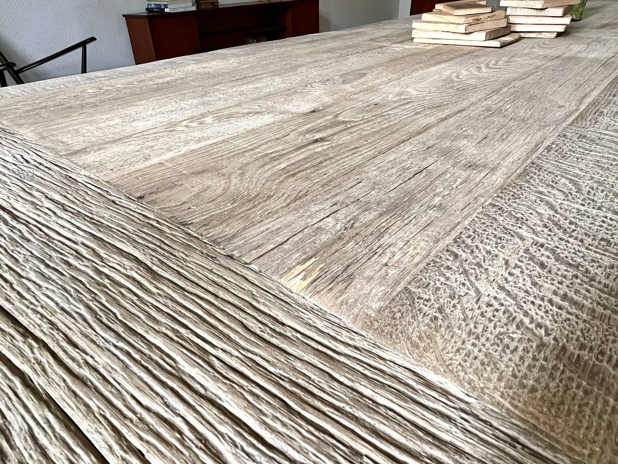 Ancienne Table de Ferme Founder en Chêne Massif 225 cm de long