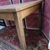 Old small farmhouse table with drawer, 6 place settings