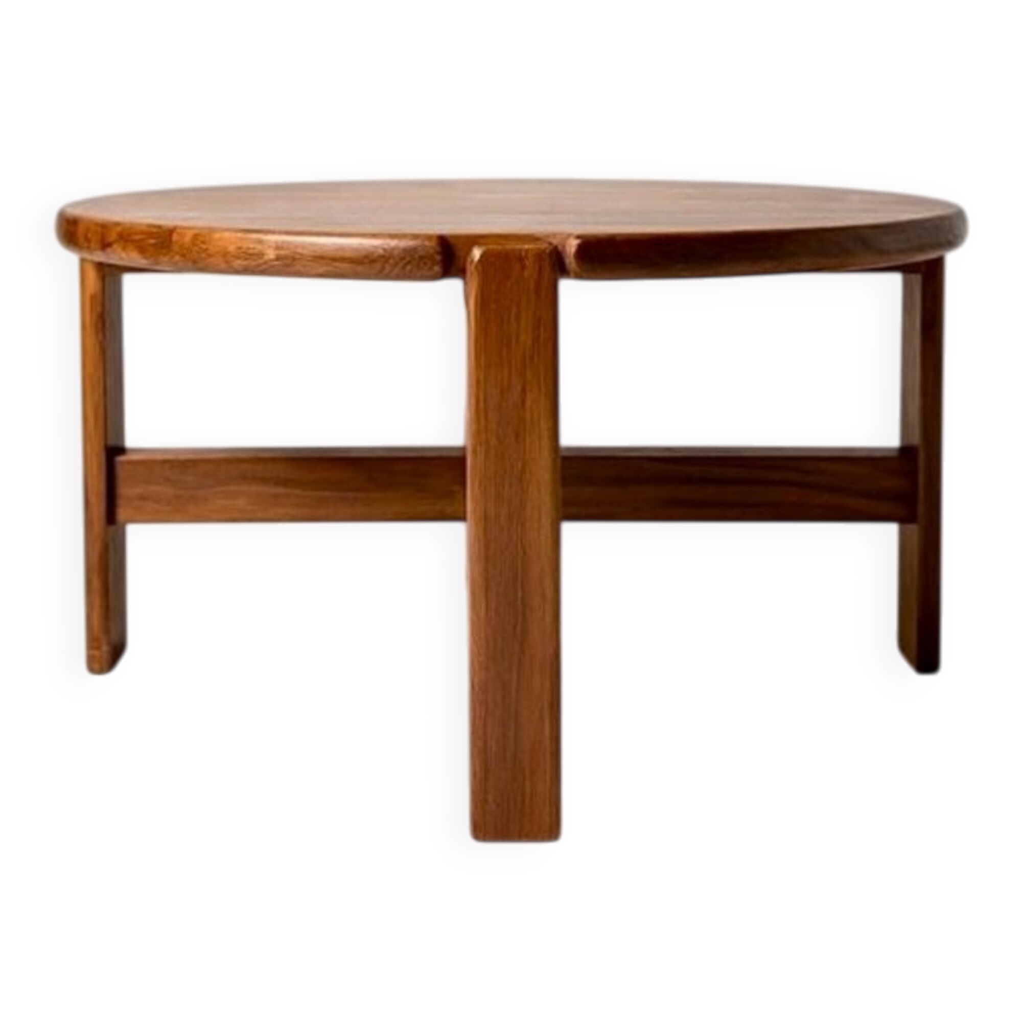 Round coffee table attributed to Niels Bach, 1970s.