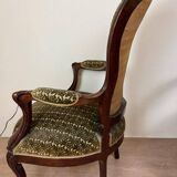 Pair of Louis XV style armchairs in mahogany, 19th century