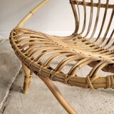 Fauteuil en rotin vintage