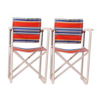 Pair of folding armchairs
