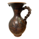 Scarified ceramic vase with twisted handle - African style