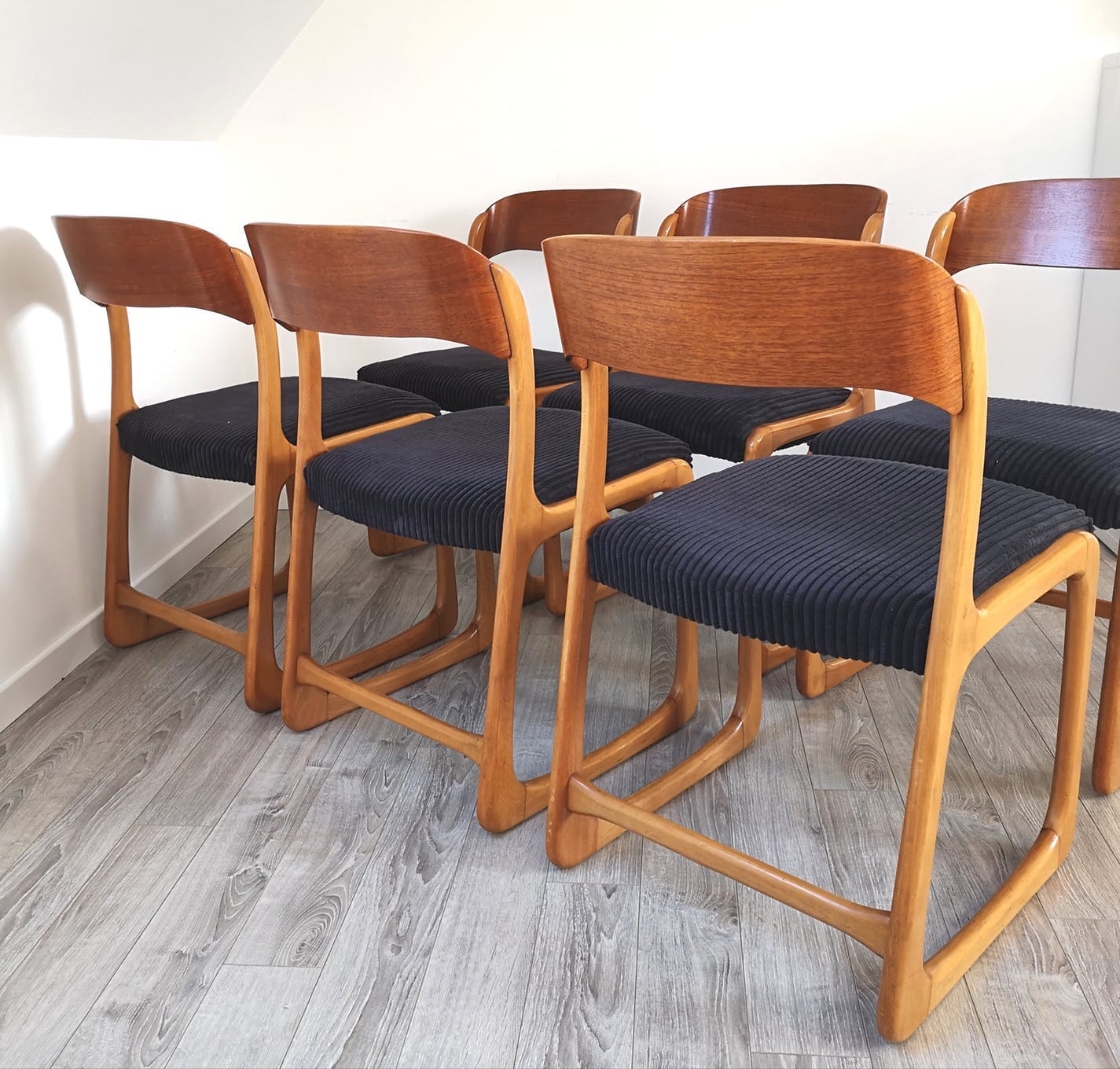 Set of 6 Baumann Sleigh chairs