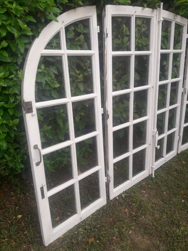 Glass window h146xl227 in arched oak