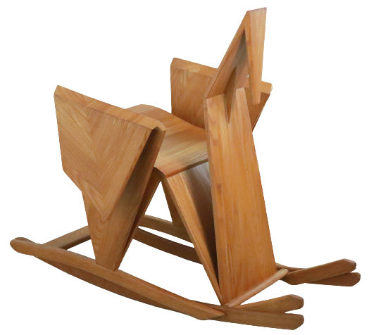 Sculptural rocking chair origami bird