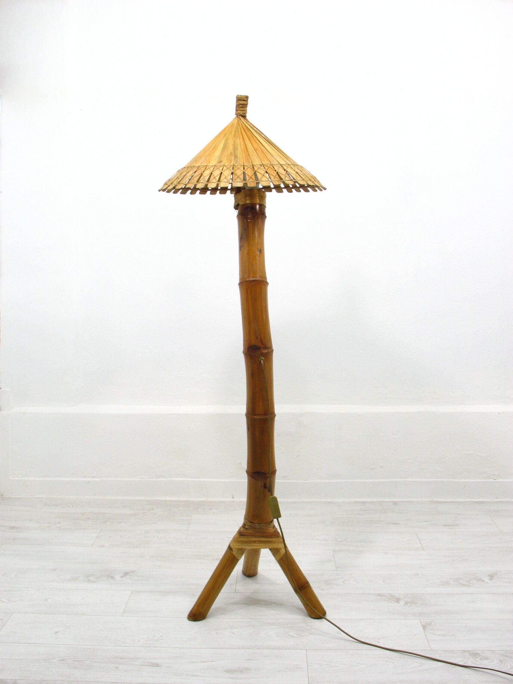 Lampadaire en bambou, années 1950