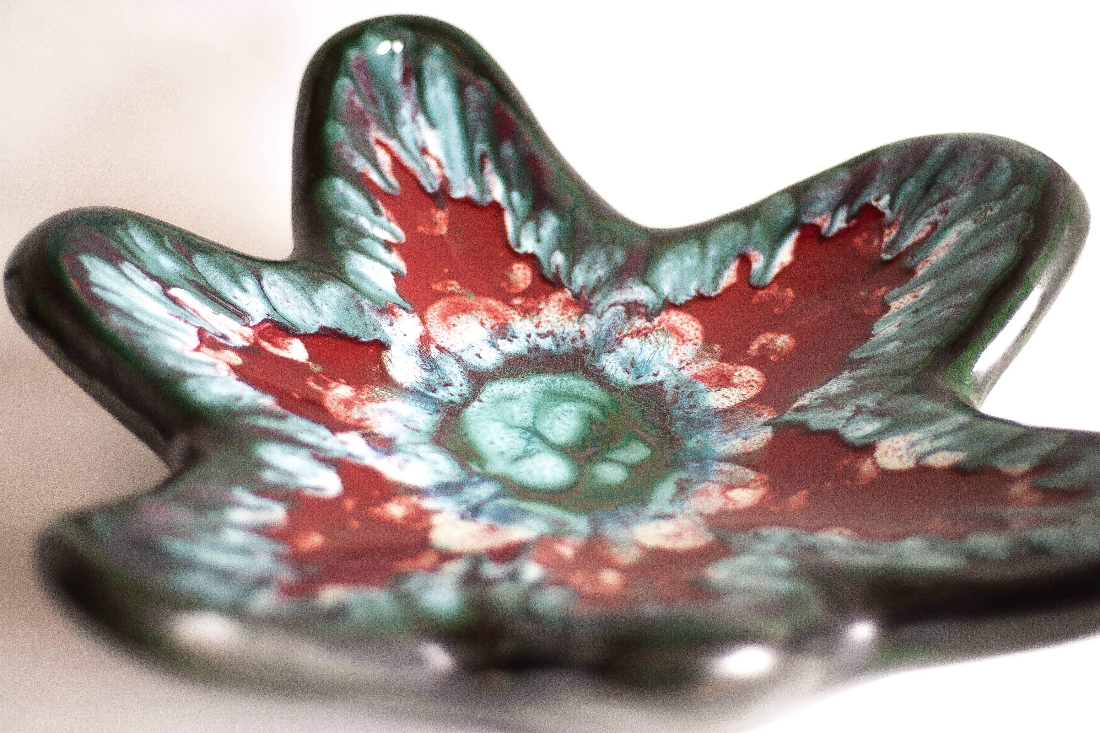 Flat ceramic Longwy Tourmalines, Made in France