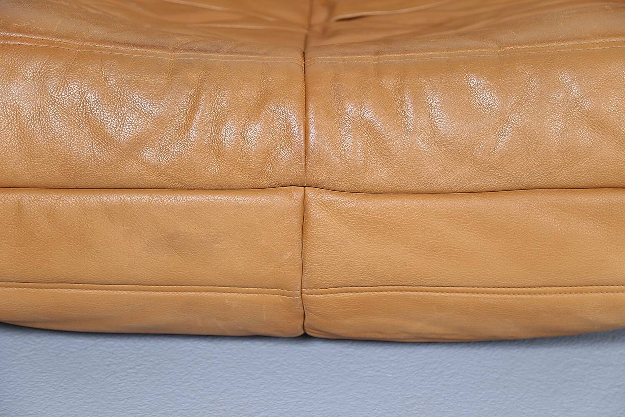 Cognac leather Ligne Roset Togo set from 2010 designed by Michel Ducaroy