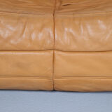 Cognac leather Ligne Roset Togo set from 2010 designed by Michel Ducaroy