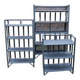 3 Antique Black Rattan Bookcases and Shelves