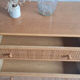 Vintage rattan chest of drawers