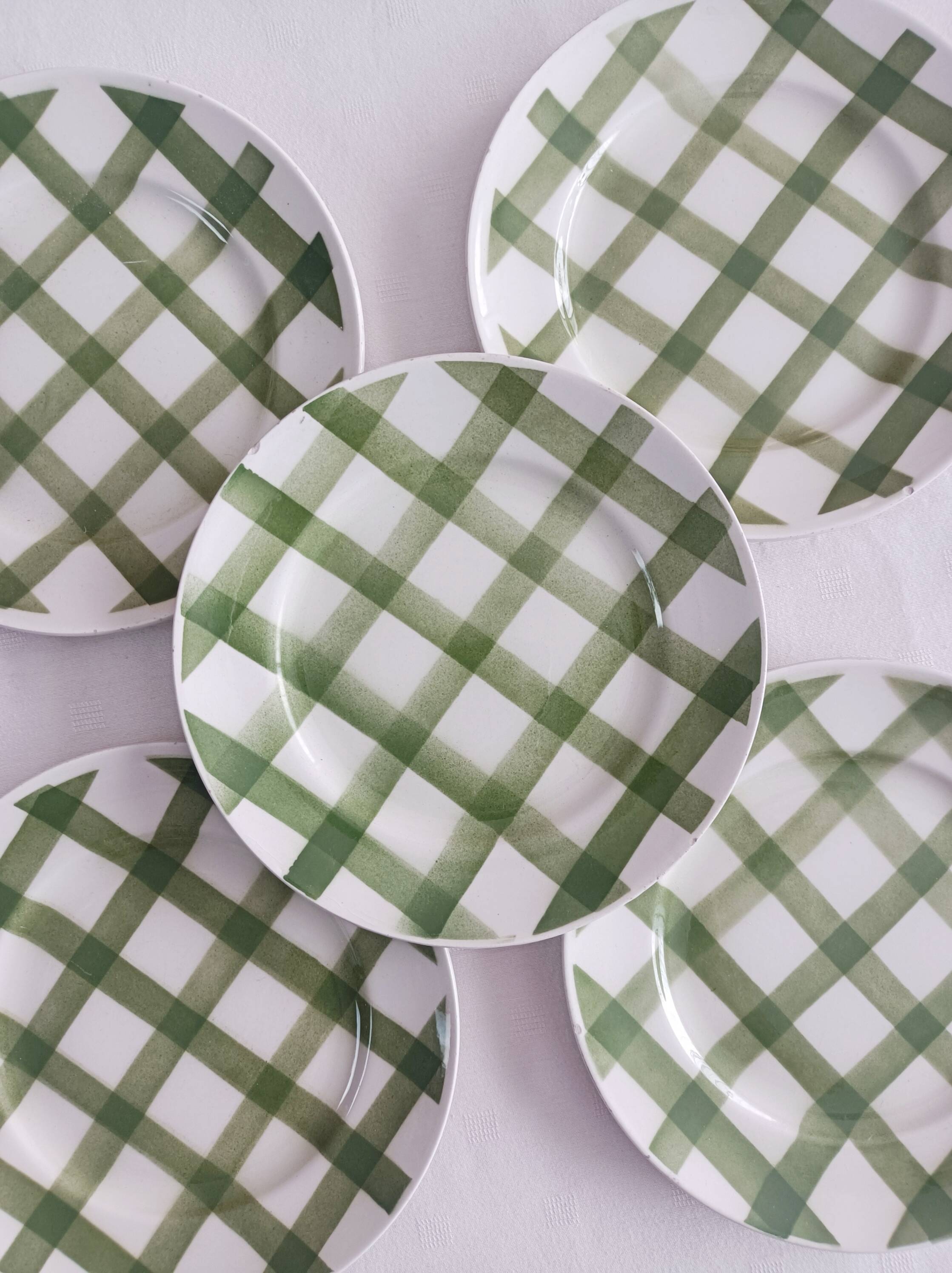 Lot de 5 assiettes à dessert Moulin des loups, Nappe